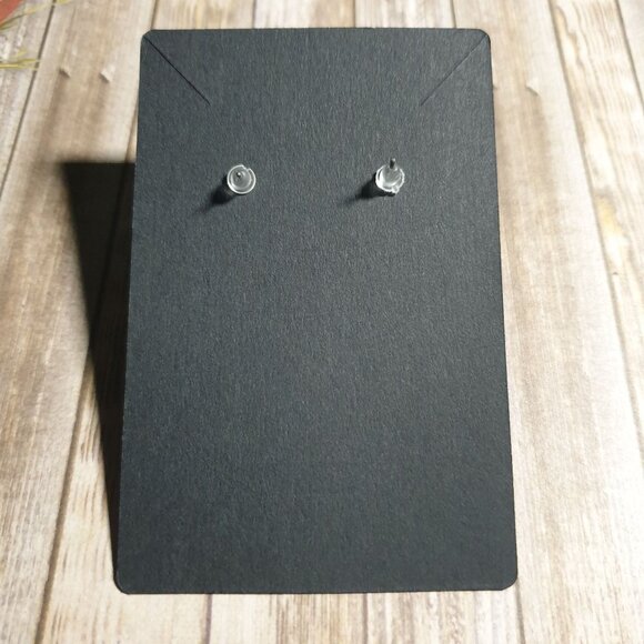 Vintage Gemstone Drop Earrings Gold Tone Sodalite Stone Post Backings Dangle - Picture 4 of 4